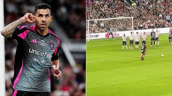 Post: Tevez is happy for four in 15 minutes in the charity match, and is booed by fans of Dream Theater