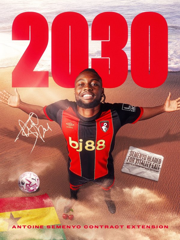 13 goals and 7 assists in the 24-25 season, Bournemouth official: renewal of 25-year-old winger Semeno until 2030