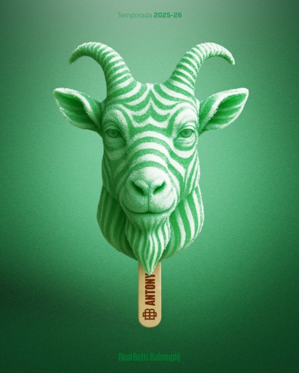 tasty! Betis official poster of goat ice cream to celebrate signing Anthony